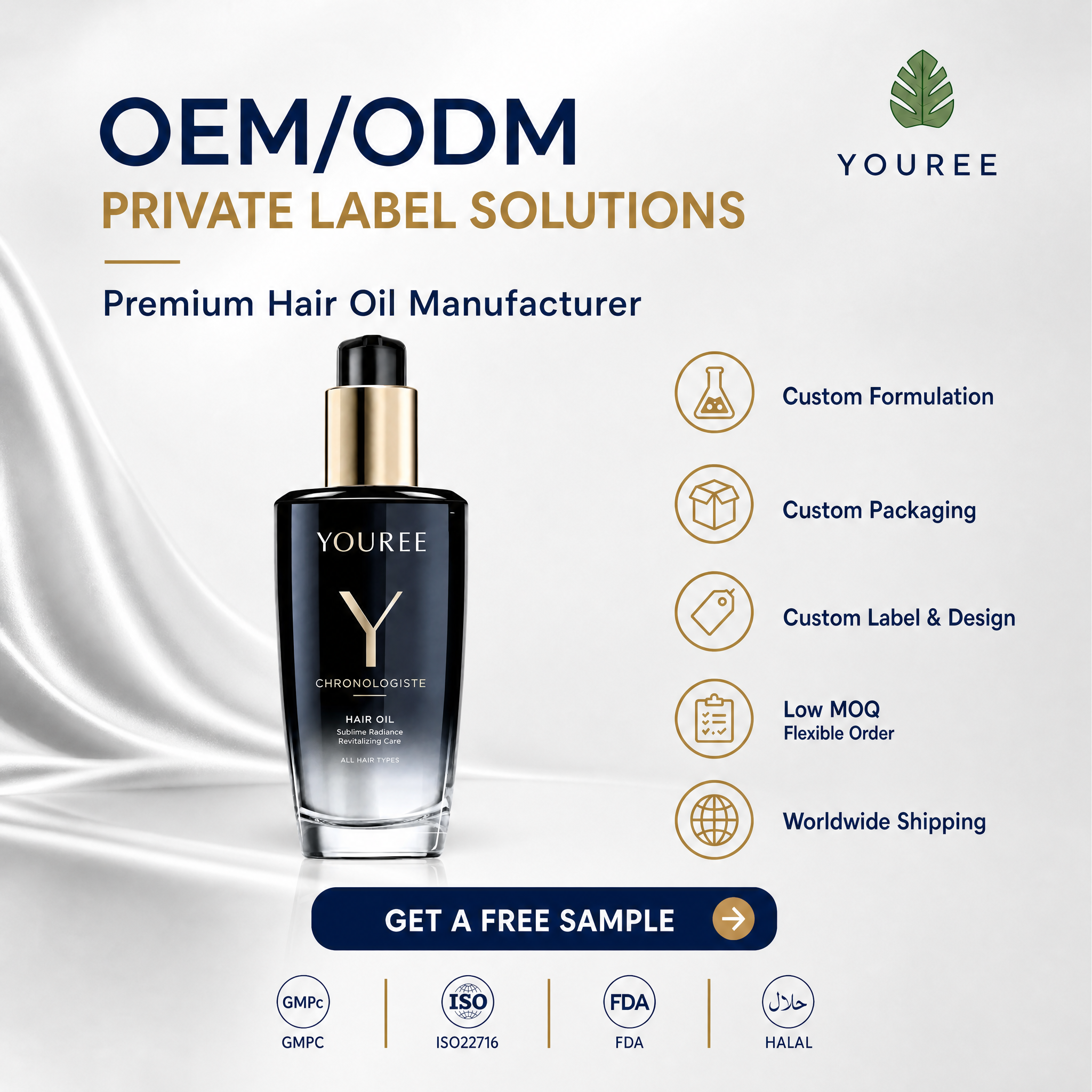 Private label leave-in hair oil